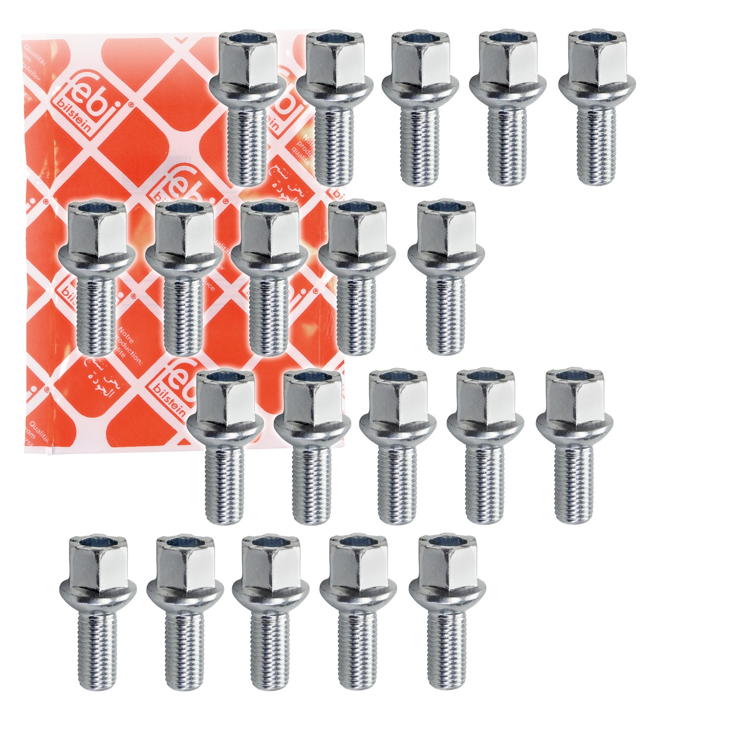 Febi Bilstein 20x Radschraube Kugelbund M12X1.5X24 [Hersteller-Nr. 46627] für Seat, Audi, VW