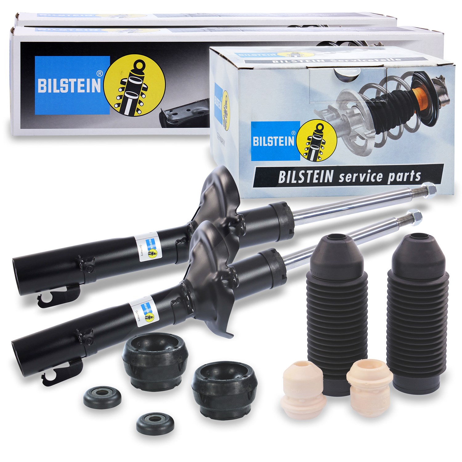 Bilstein 2x Stoßdämpfer +Domlager +Staubschutz Vorderachse [Hersteller-Nr. 31497004] für Skoda, Seat, Audi, VW