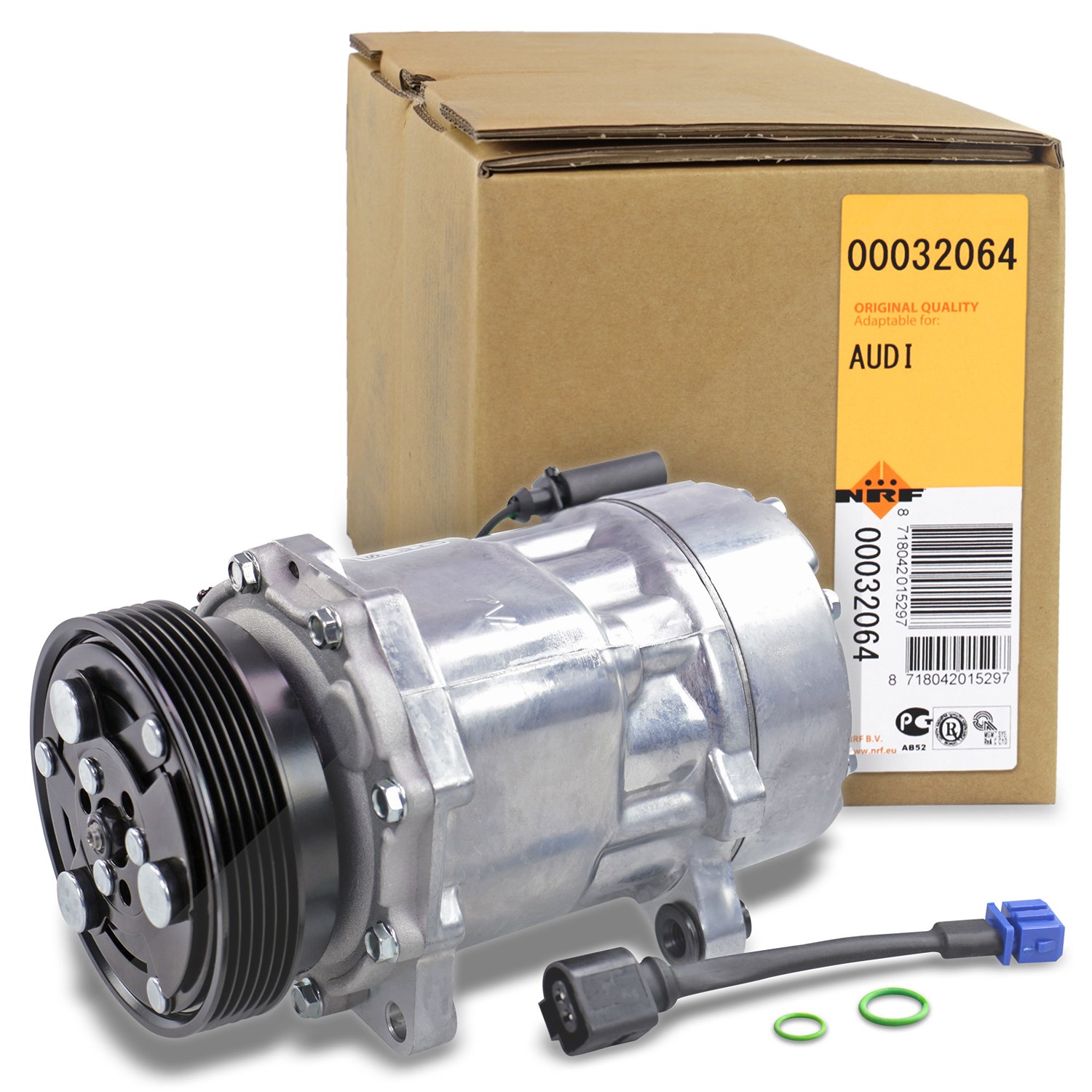 Nrf Kompressor Klimaanlage - STECKER ECKIG [Hersteller-Nr. 32064] für VW, Audi, Seat, Ford, Skoda