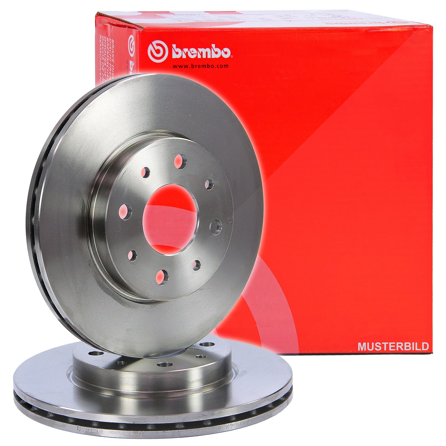 Brembo 2x Bremsscheibe Hinterachse Belüftet [Hersteller-Nr. 09.9582.10] für VW