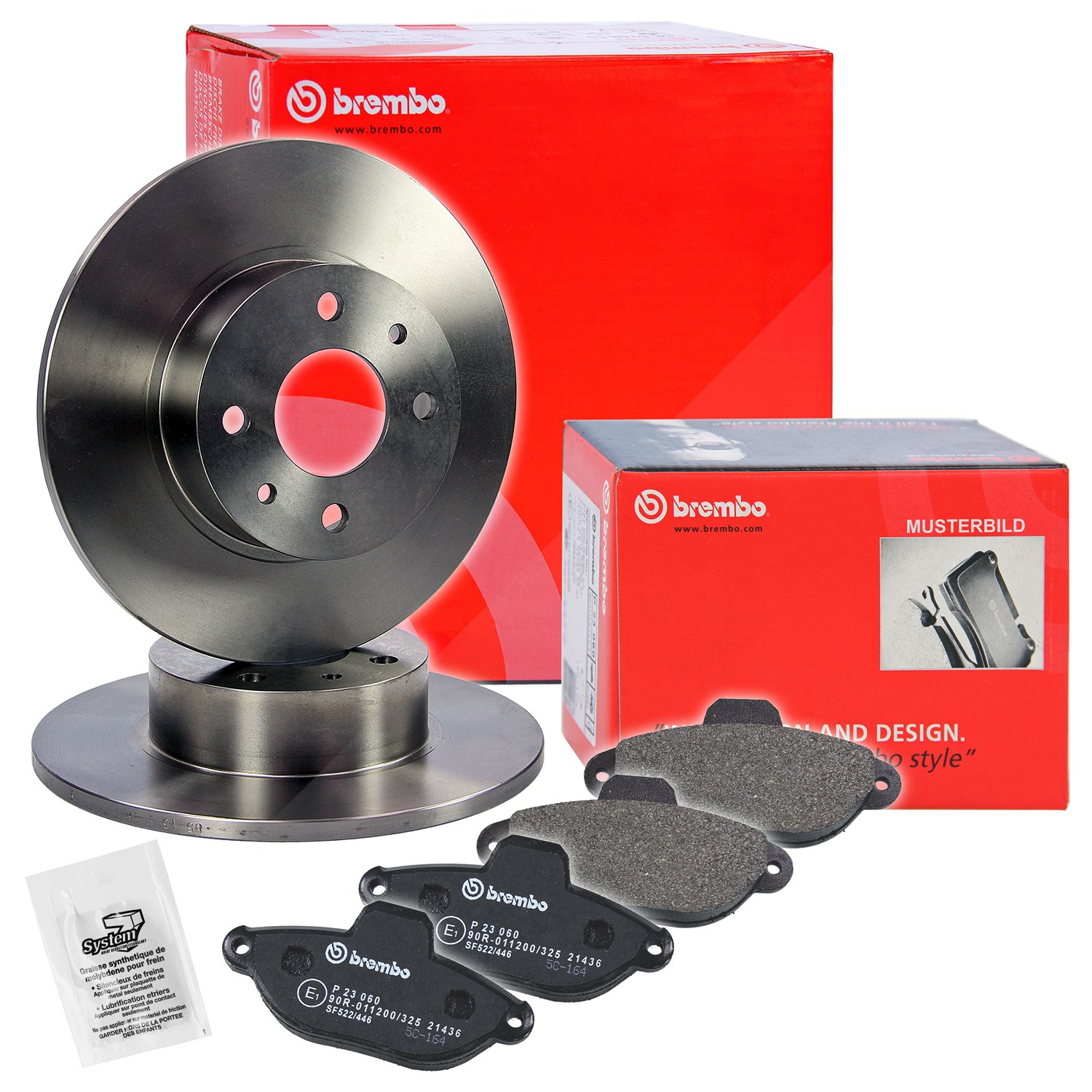 Brembo Bremsscheiben+Bremsbeläge Vorne Voll [Hersteller-Nr. 10698906] für VW, Seat