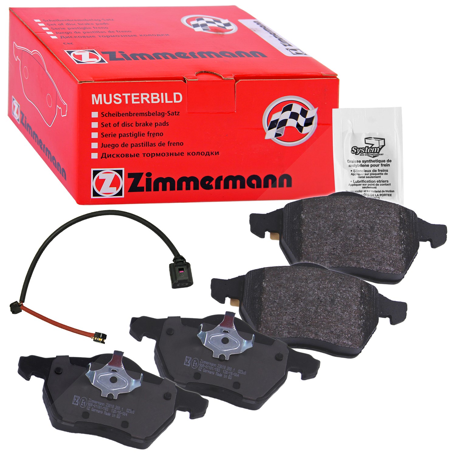 Zimmermann Bremsbelagsatz mit Warnkontakt vorne [Hersteller-Nr. 21479.190.2] für VW