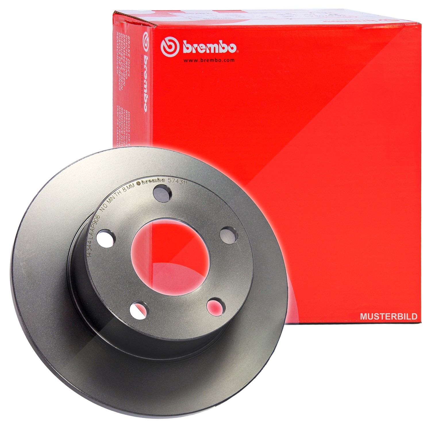 Brembo 1x Bremsscheibe Hinten Voll [Hersteller-Nr. 08.6911.14] für Audi