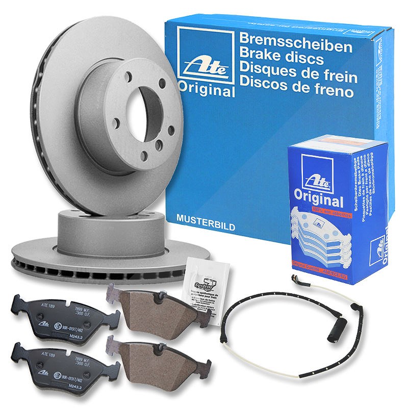 Ate Bremsscheiben +Bremsbeläge +Warnkontakt vorne [Hersteller-Nr. 10696375] für Mercedes-Benz