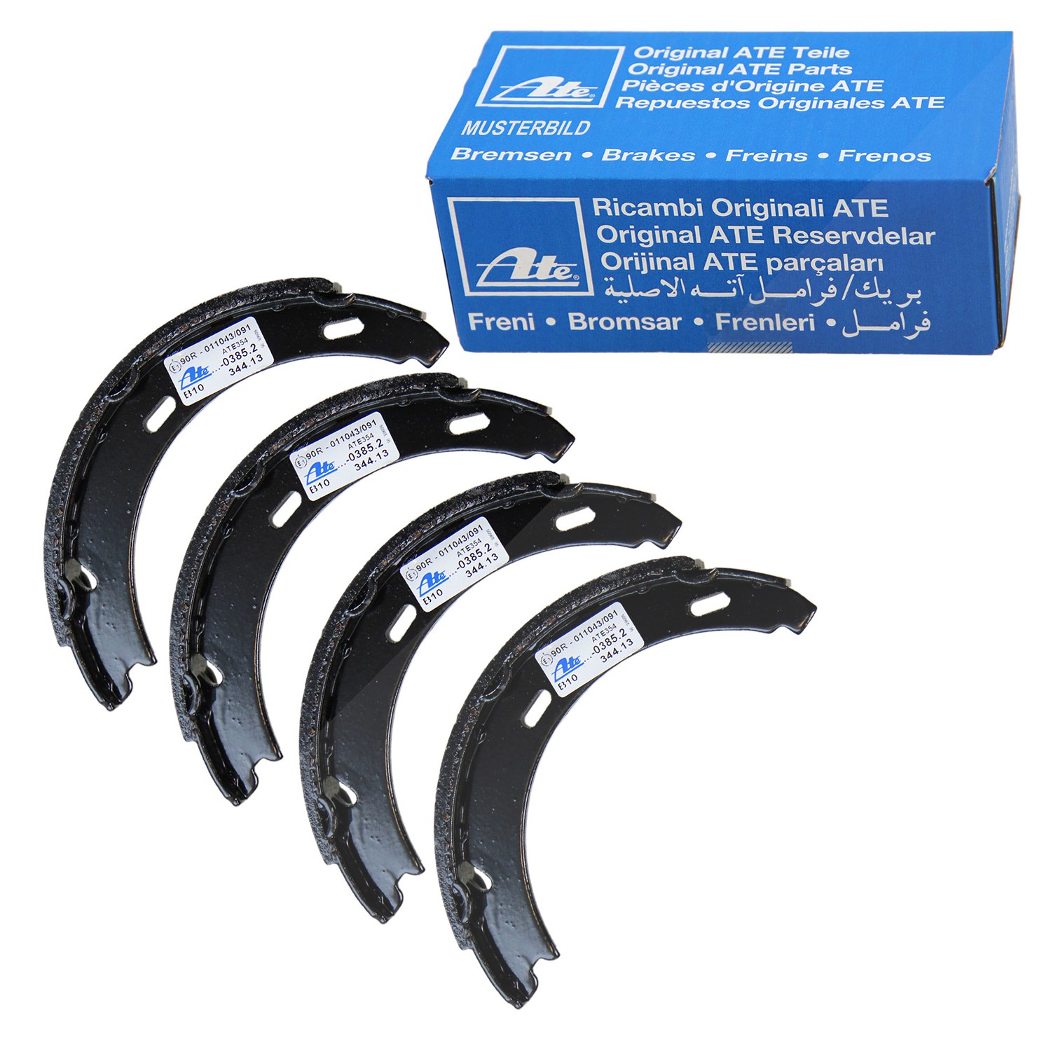 Ate Bremsbackensatz Trommelbremse [Hersteller-Nr. 03.0137-0041.2] für VW, Porsche