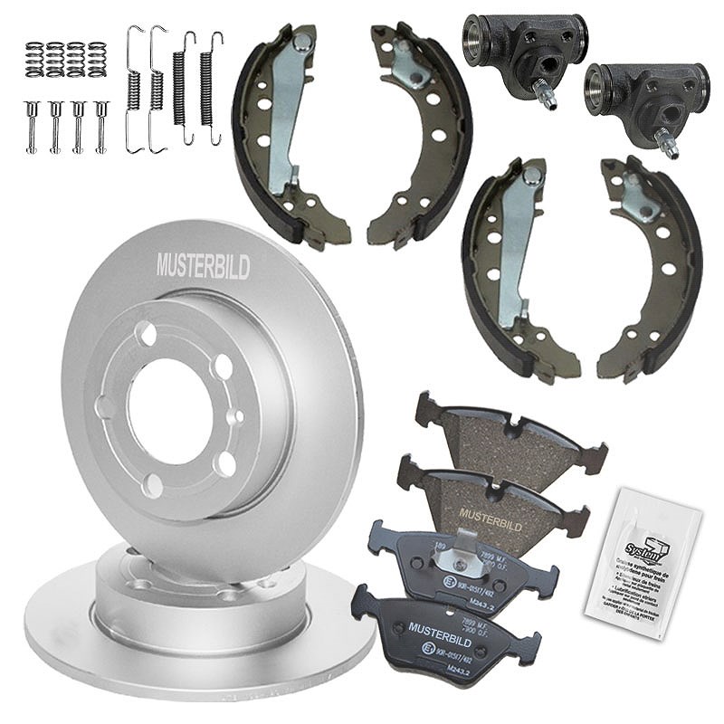 Bestprice Komplettset Bremsscheiben+Bremsbeläge Vorne+Hinten [Hersteller-Nr. 10604171] für Audi