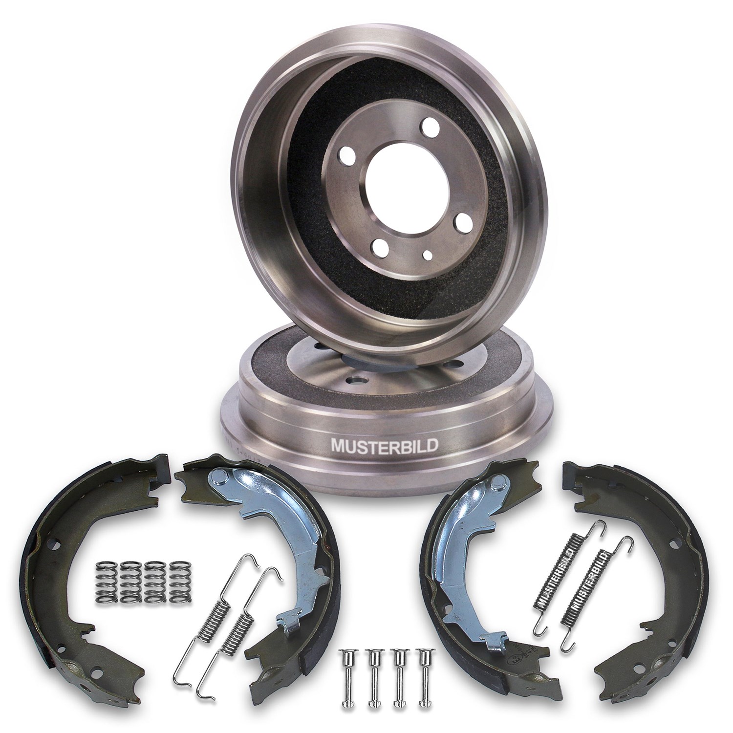 Bestprice 2x Bremstrommel + Bremsbacken Hinten [Hersteller-Nr. 10662198] für Renault