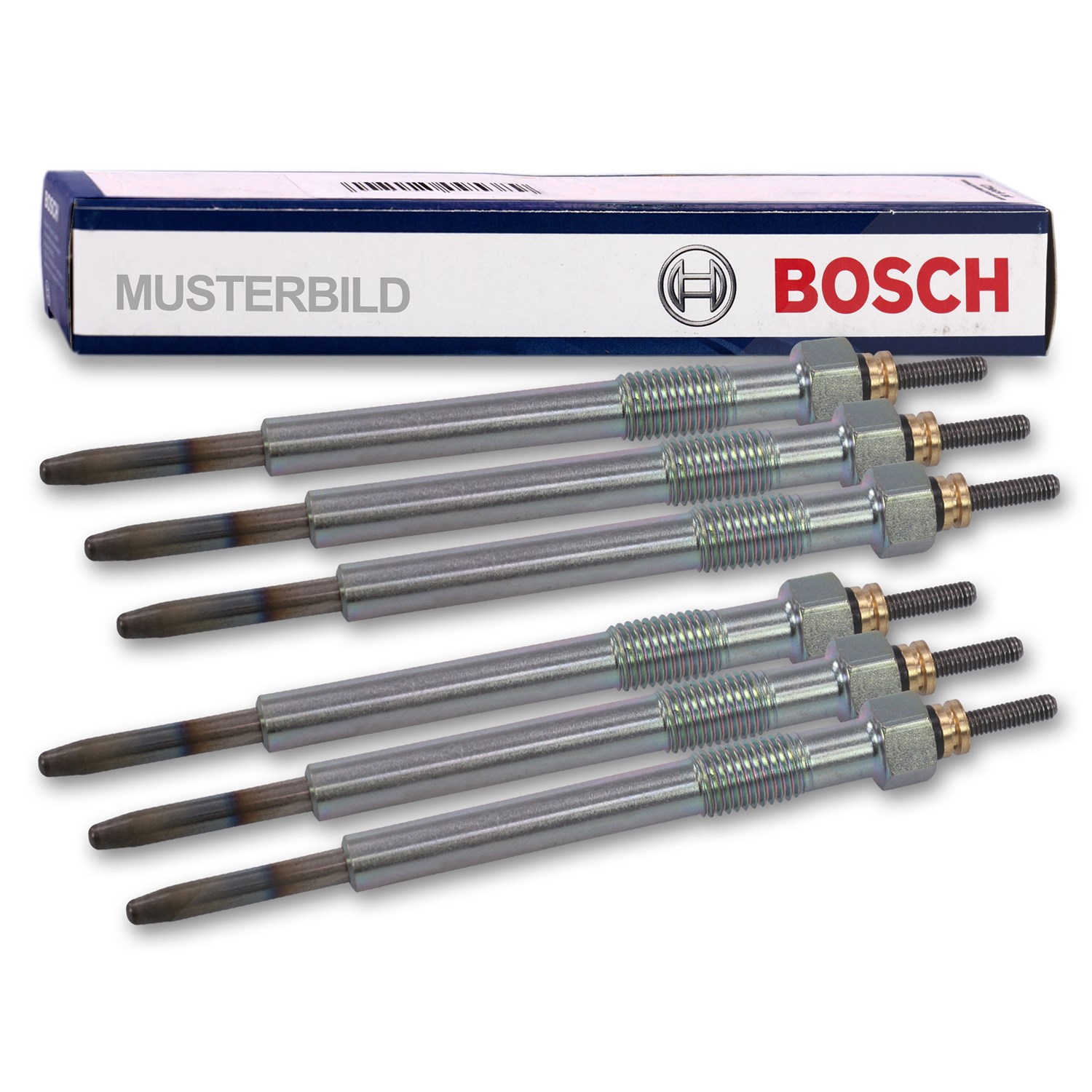 Bosch 6x Glühkerze Duraterm GLP008 [Hersteller-Nr. 0250202142] für Mercedes-Benz, Jeep, Puch