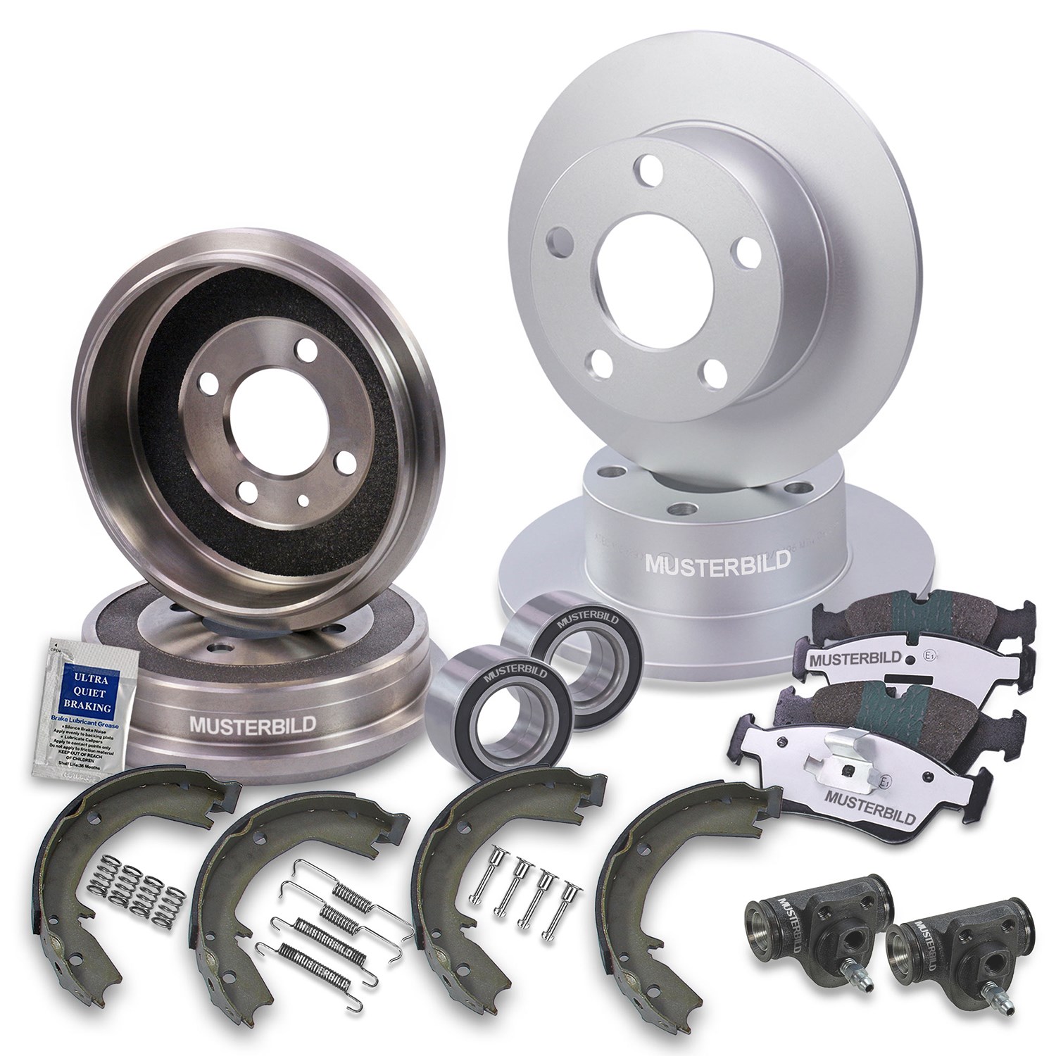 Bestprice Komplettset Bremsscheiben+Bremsbeläge Vorne+Hinten [Hersteller-Nr. 10604269] für Audi