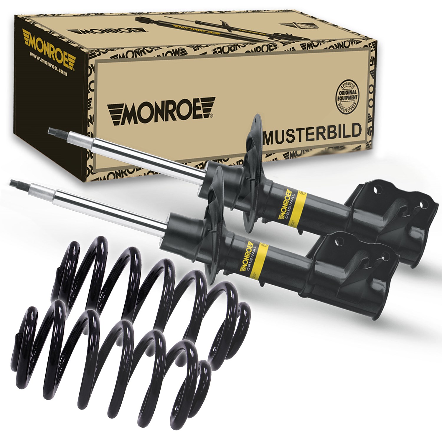 Monroe 2x Stoßdämpfer+Federn hinten [Hersteller-Nr. 31275030] für Mercedes-Benz