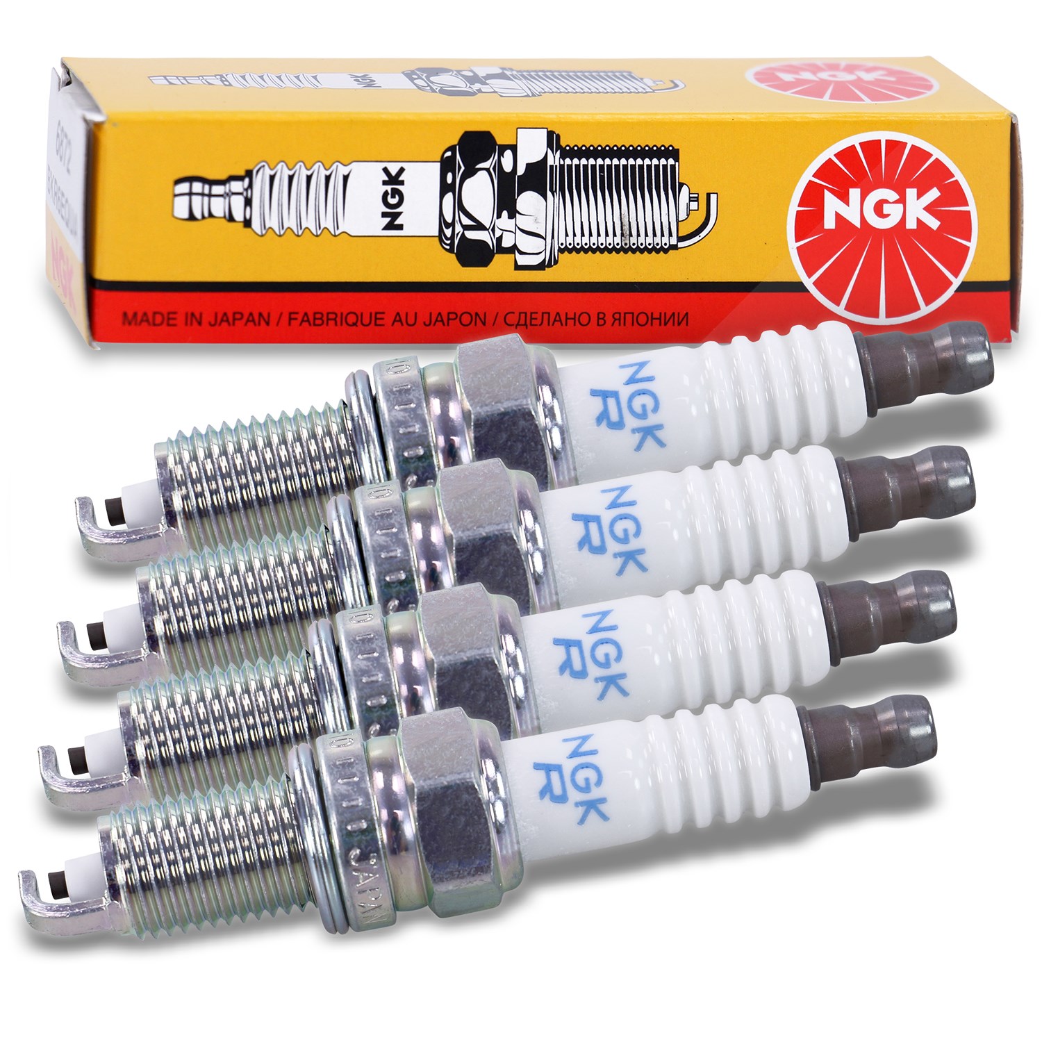 Ngk 4x Zündkerze ZKR7A-10 [Hersteller-Nr. 1691] für Alfa Romeo, Lancia, Ford, Fiat