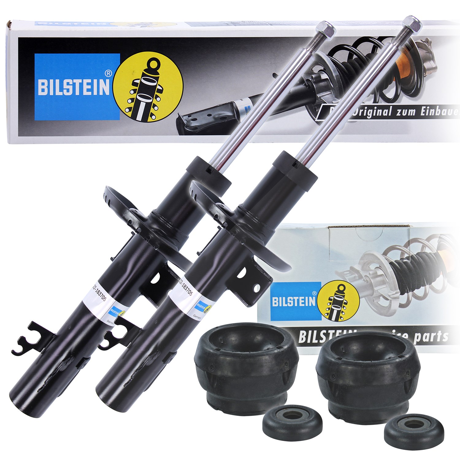 Bilstein 2x Stoßdämpfer +Domlager Vorderachse [Hersteller-Nr. 40197369] für VW, Skoda, Audi, Seat