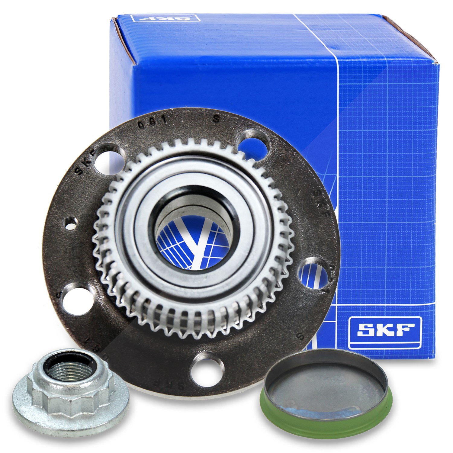 Skf Radlagersatz inkl. Radnabe Hinterachse [Hersteller-Nr. VKBA3456] für Audi, VW, Skoda, Seat