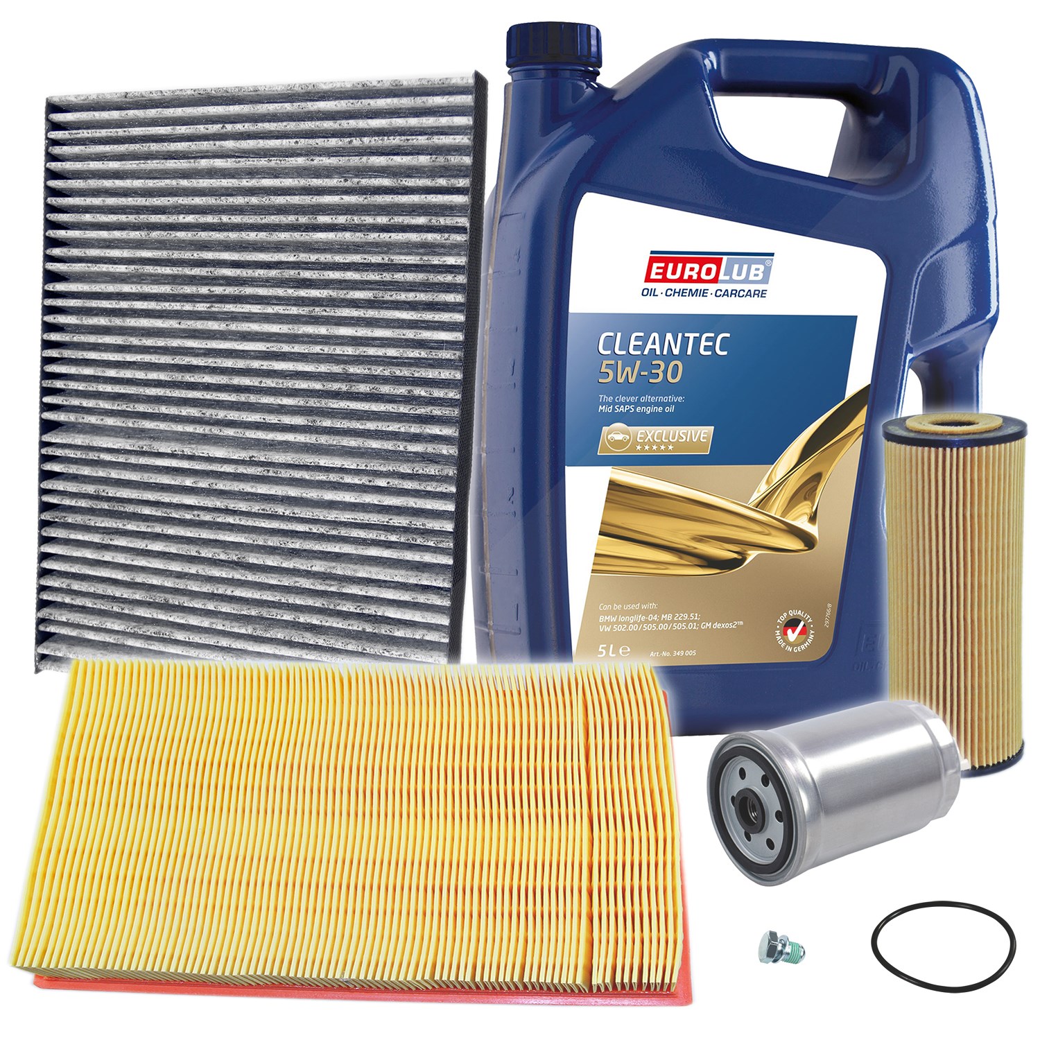 Bestprice Inspektionspaket Filtersatz SET B + 5l ÖL [Hersteller-Nr. 40197458] für Skoda, VW