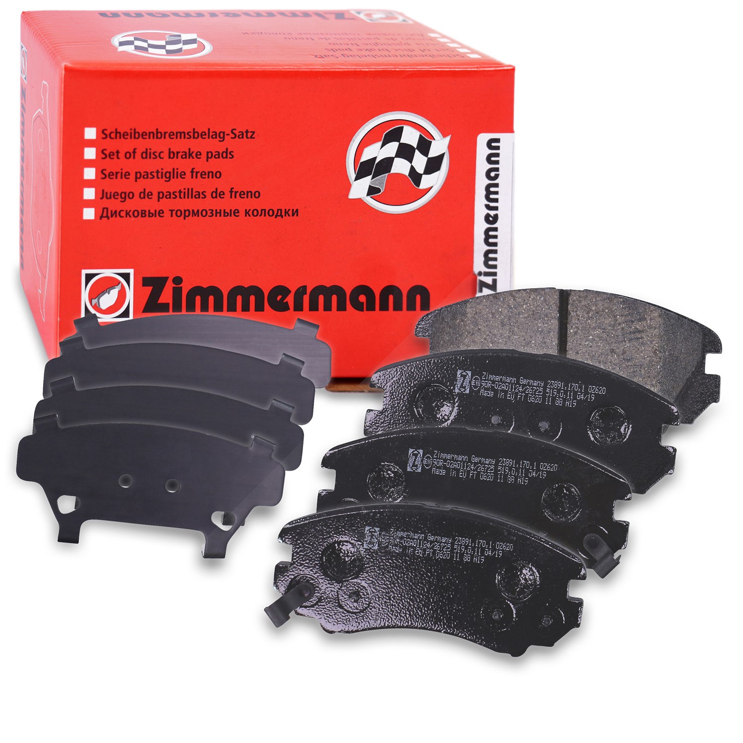 Zimmermann Bremsbelagsatz, Scheibenbremse [Hersteller-Nr. 23891.170.1] für Honda, Nissan, Hyundai, Kia