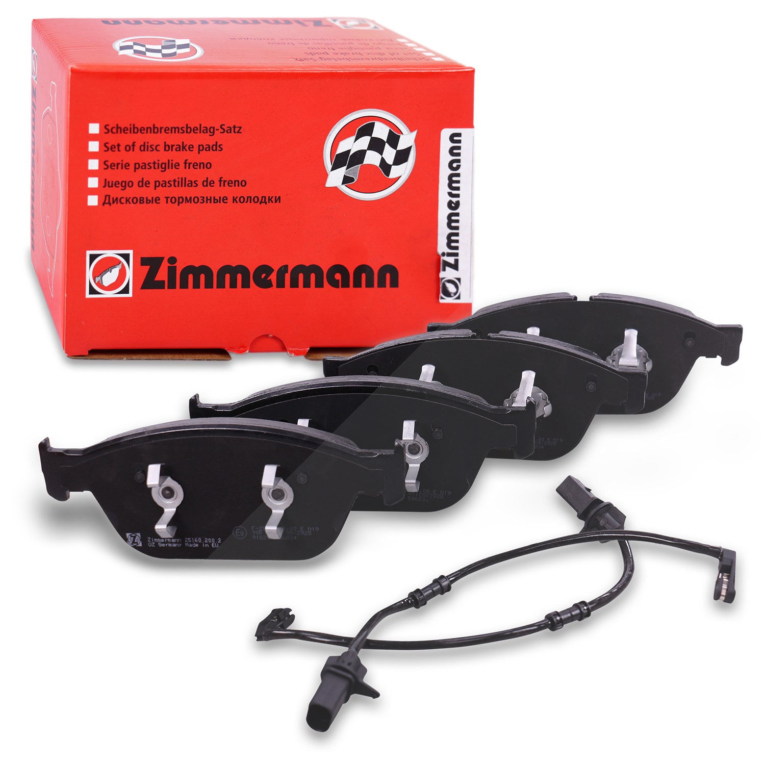 Zimmermann Bremsbelagsatz mit Warnkontakt vorne [Hersteller-Nr. 25160.200.2] für Audi