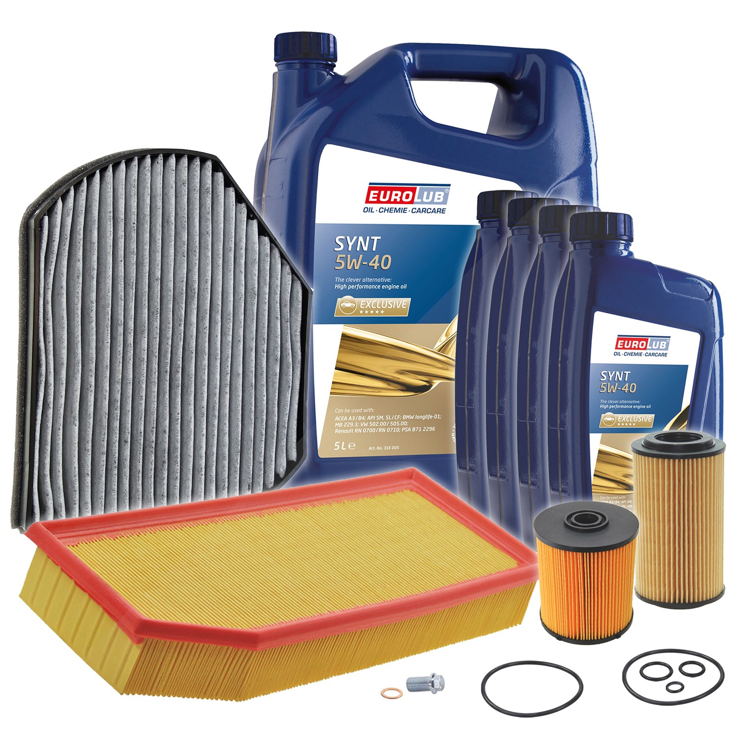 Bestprice Inspektionspaket Filtersatz SET B + 9l ÖL [Hersteller-Nr. 40197541] für Mercedes-Benz