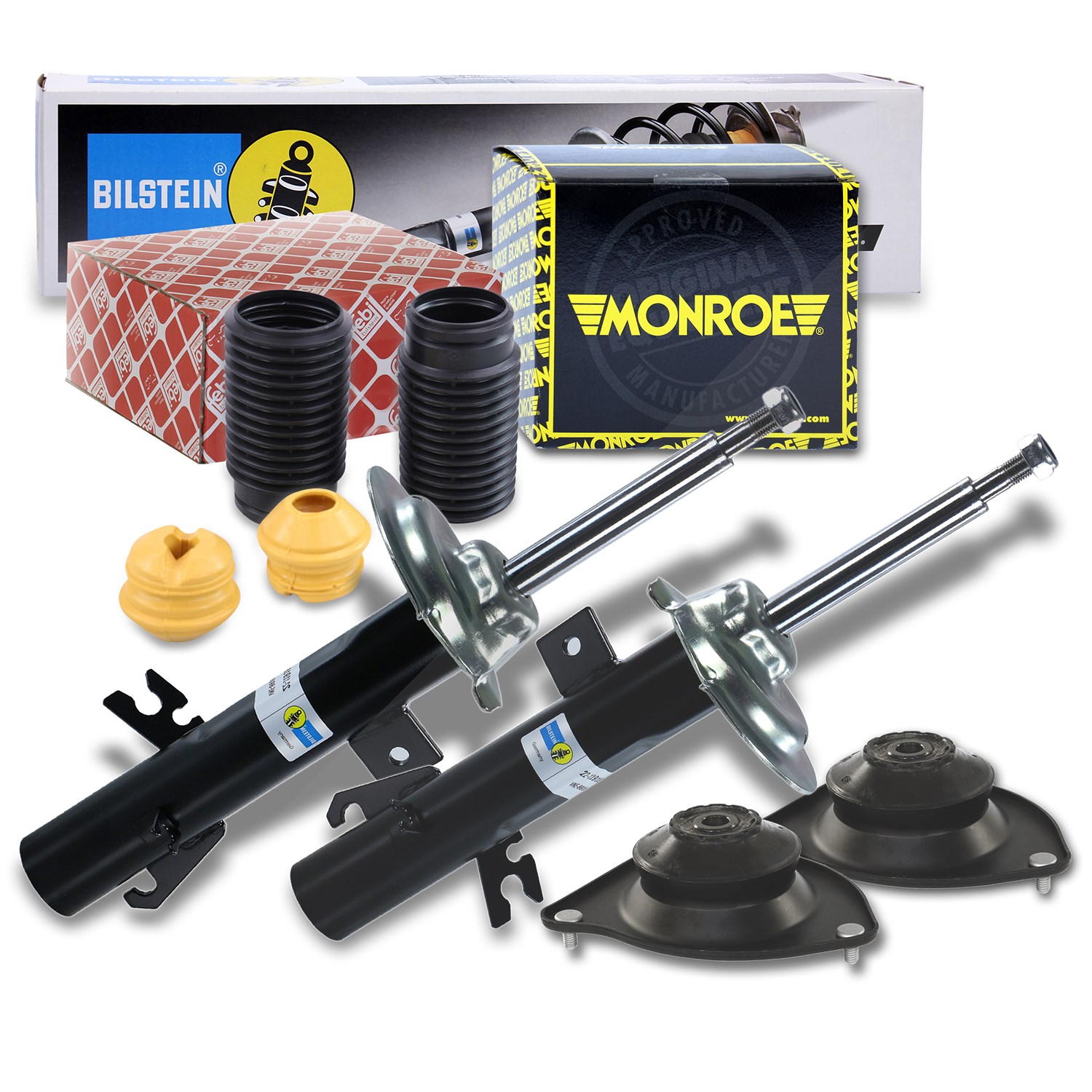 Bilstein 2x Stoßdämpfer +Domlager +Staubschutz Vorderachse [Hersteller-Nr. 40180621] für Mini