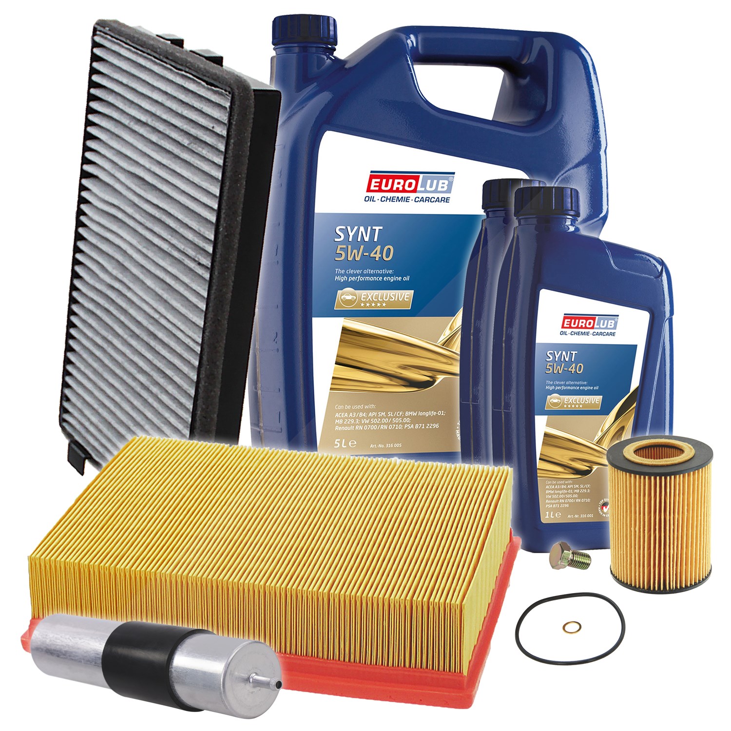 Bestprice Inspektionspaket Filtersatz SET B + 7l ÖL [Hersteller-Nr. 40197580] für BMW