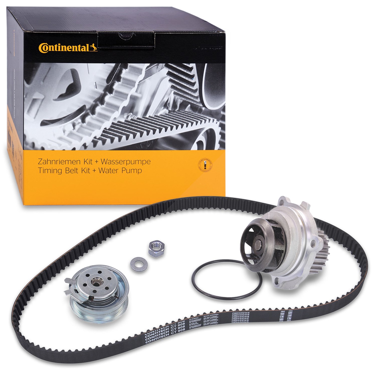 Continental Ctam Satz CONTITECH Zahnriemen + BP Wasserpumpe [Hersteller-Nr. 34005570] für Audi, Skoda, Seat, VW