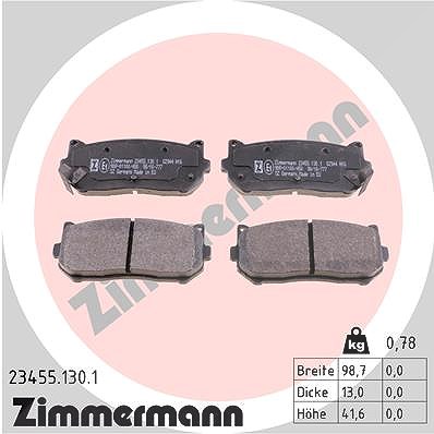 Zimmermann Bremsbelagsatz, Scheibenbremse [Hersteller-Nr. 23455.130.1] für Kia