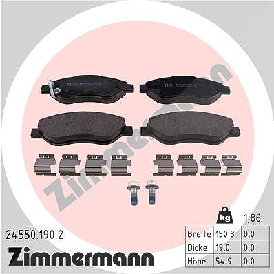 Zimmermann Bremsbelagsatz, Scheibenbremse [Hersteller-Nr. 24550.190.2] für Opel