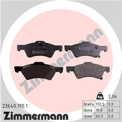Zimmermann Bremsbelagsatz, Scheibenbremse [Hersteller-Nr. 23640.190.1] für Chrysler