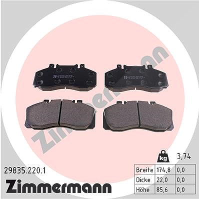 Zimmermann Bremsbelagsatz, Scheibenbremse [Hersteller-Nr. 29835.220.1] für Mercedes-Benz