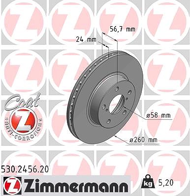Zimmermann Bremsscheibe [Hersteller-Nr. 530.2456.20] für Subaru
