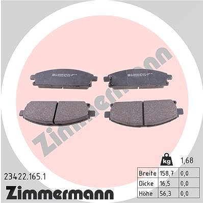 Zimmermann Bremsbelagsatz, Scheibenbremse [Hersteller-Nr. 23422.165.1] für Infiniti, Nissan