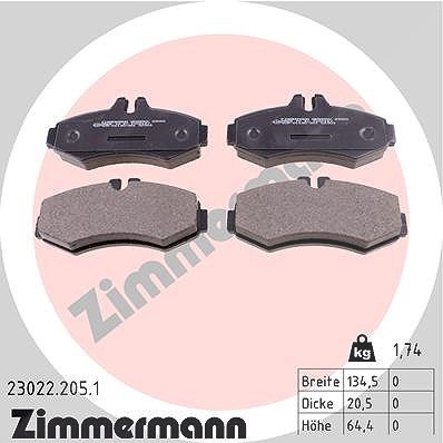 Zimmermann Bremsbelagsatz, Scheibenbremse [Hersteller-Nr. 23022.205.1] für Mercedes-Benz