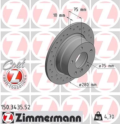 Zimmermann Bremsscheibe [Hersteller-Nr. 150.3435.52] für BMW