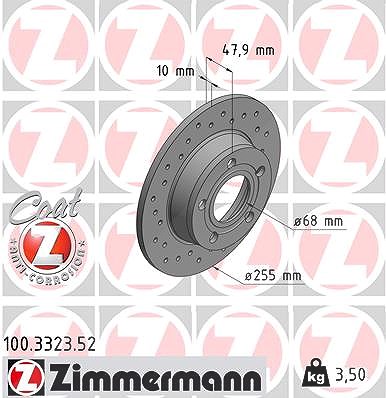 Zimmermann Bremsscheibe [Hersteller-Nr. 100.3323.52] für Audi