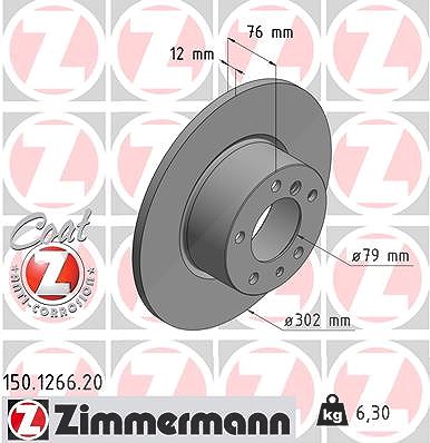 Zimmermann Bremsscheibe [Hersteller-Nr. 150.1266.20] für BMW