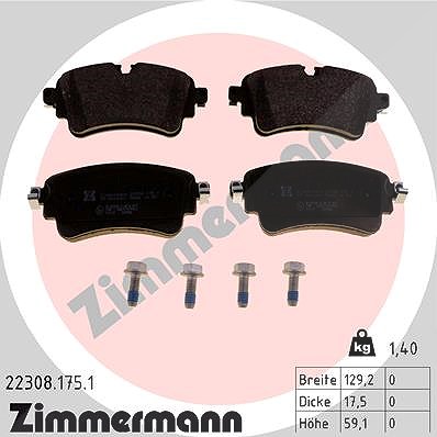 Zimmermann Bremsbeläge hinten (Satz) [Hersteller-Nr. 22308.175.1] für Audi, VW