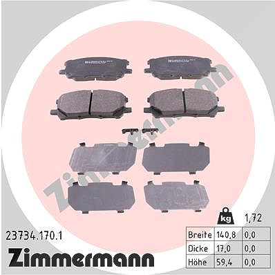 Zimmermann Bremsbelagsatz, Scheibenbremse [Hersteller-Nr. 23734.170.1] für Lexus