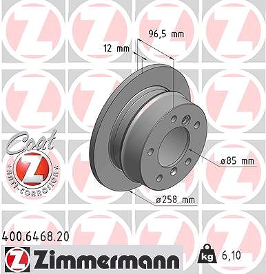 Zimmermann Bremsscheibe [Hersteller-Nr. 400.6468.20] für Mercedes-Benz, VW, Puch