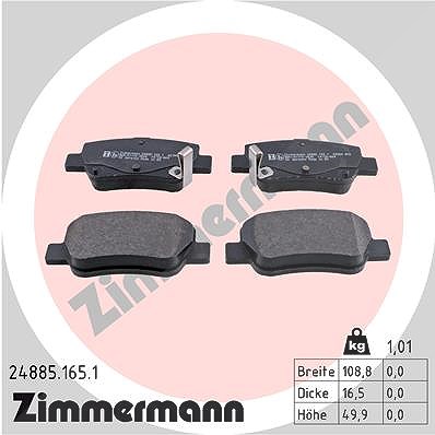 Zimmermann Bremsbelagsatz, Scheibenbremse [Hersteller-Nr. 24885.165.1] für Toyota