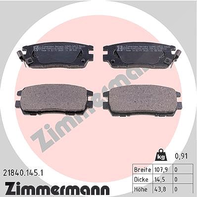 Zimmermann Bremsbelagsatz, Scheibenbremse [Hersteller-Nr. 21840.145.1] für Mitsubishi