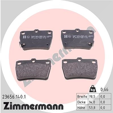 Zimmermann Bremsbelagsatz, Scheibenbremse [Hersteller-Nr. 23656.140.1] für Toyota