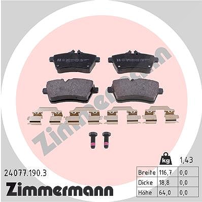 Zimmermann Bremsbelagsatz, Scheibenbremse [Hersteller-Nr. 24077.190.3] für Mercedes-Benz