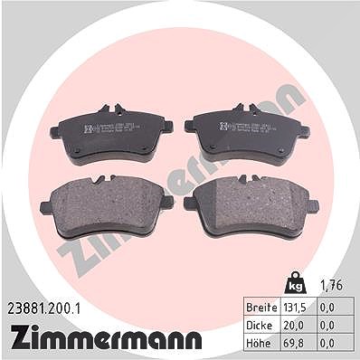 Zimmermann Bremsbelagsatz, Scheibenbremse [Hersteller-Nr. 23881.200.1] für Mercedes-Benz