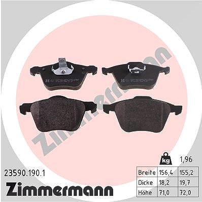 Zimmermann Bremsbelagsatz, Scheibenbremse [Hersteller-Nr. 23590.190.1] für Volvo