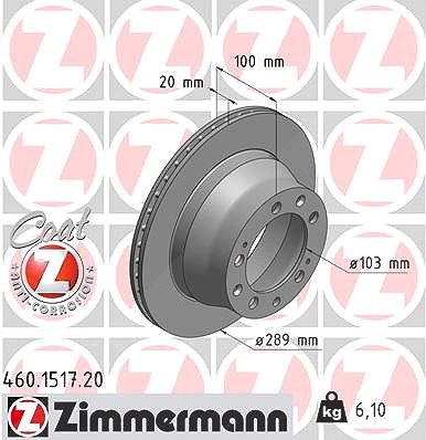 Zimmermann Bremsscheibe [Hersteller-Nr. 460.1517.20] für Porsche