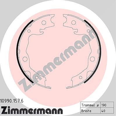 Zimmermann Bremsbackensatz, Feststellbremse [Hersteller-Nr. 10990.157.6] für Toyota, Nissan, Renault