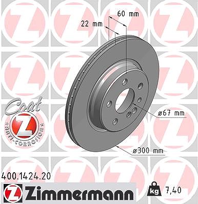 Zimmermann Bremsscheibe [Hersteller-Nr. 400.1424.20] für Mercedes-Benz