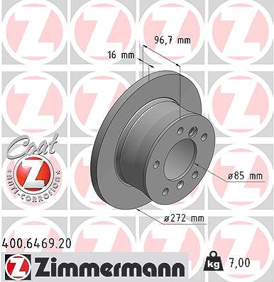 Zimmermann Bremsscheibe [Hersteller-Nr. 400.6469.20] für Puch, VW, Mercedes-Benz