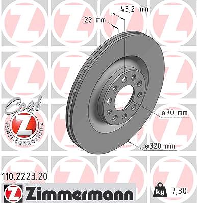 Zimmermann Bremsscheibe [Hersteller-Nr. 110.2223.20] für Alfa Romeo