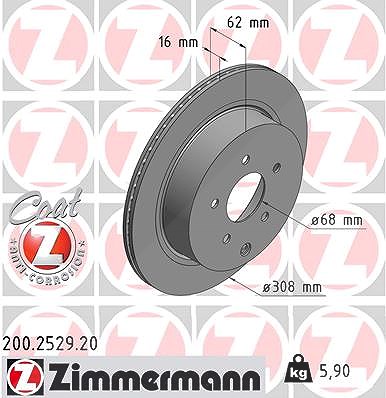 Zimmermann Bremsscheibe [Hersteller-Nr. 200.2529.20] für Infiniti, Nissan