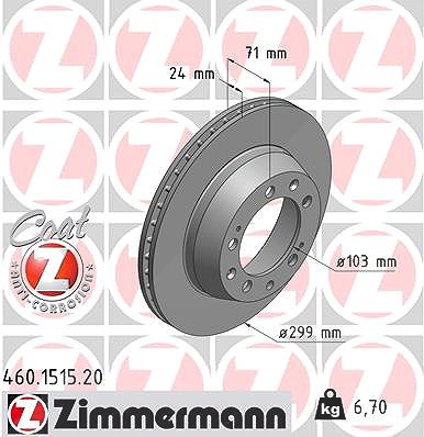 Zimmermann Bremsscheibe [Hersteller-Nr. 460.1515.20] für Porsche, Audi